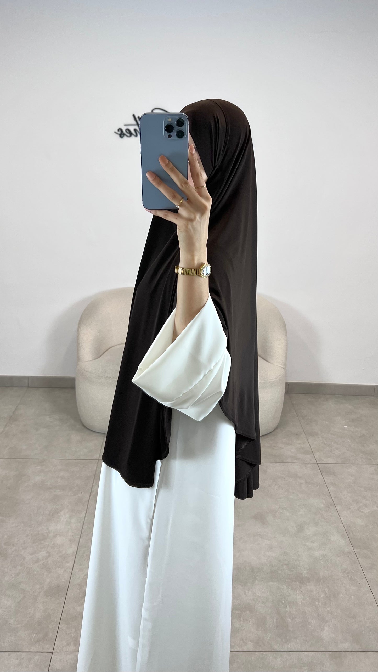 khimar jersey premium marron