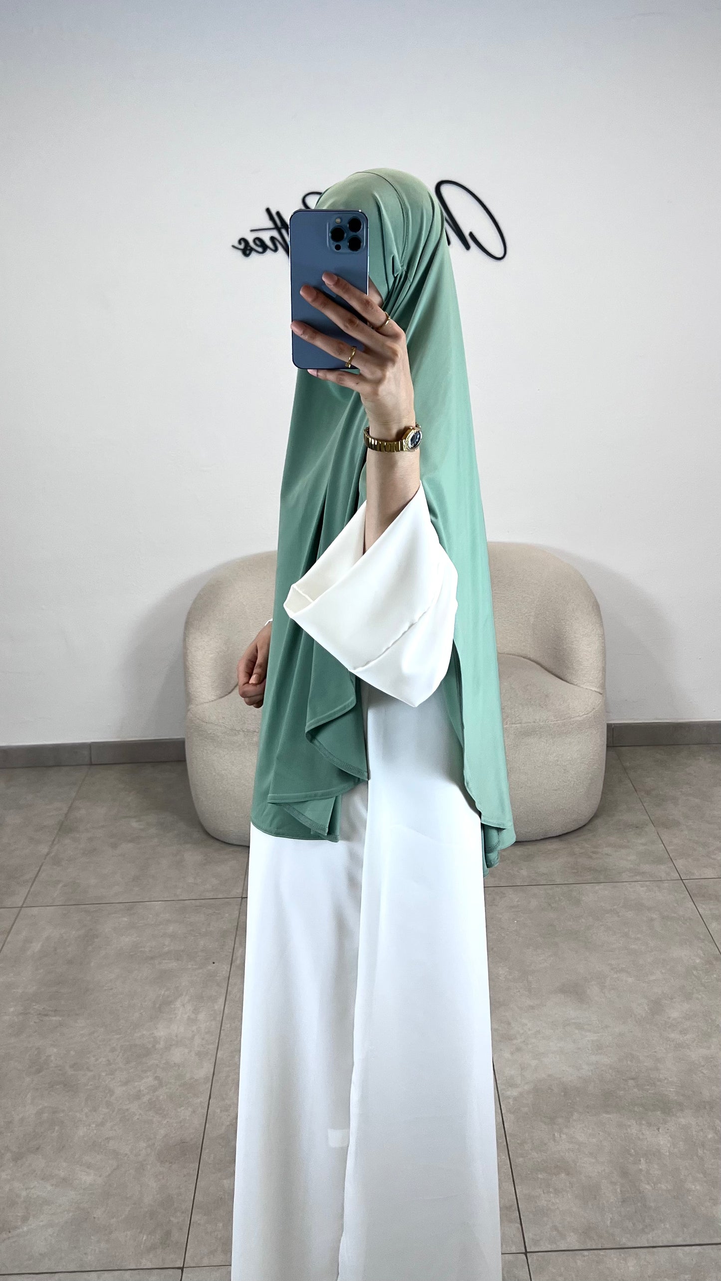 khimar jersey premium vert d'eau