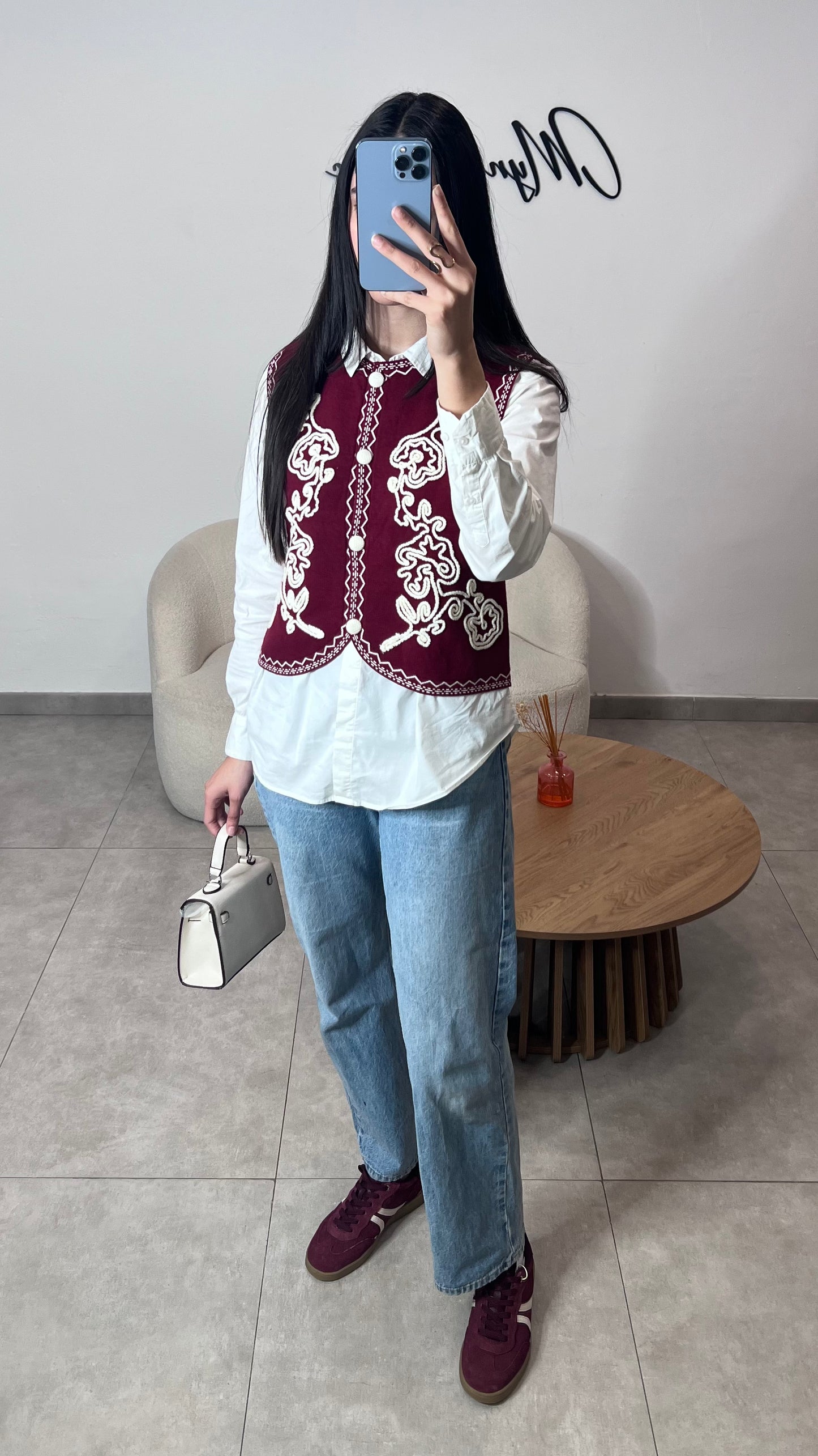 Gilet sans manches bordeaux
