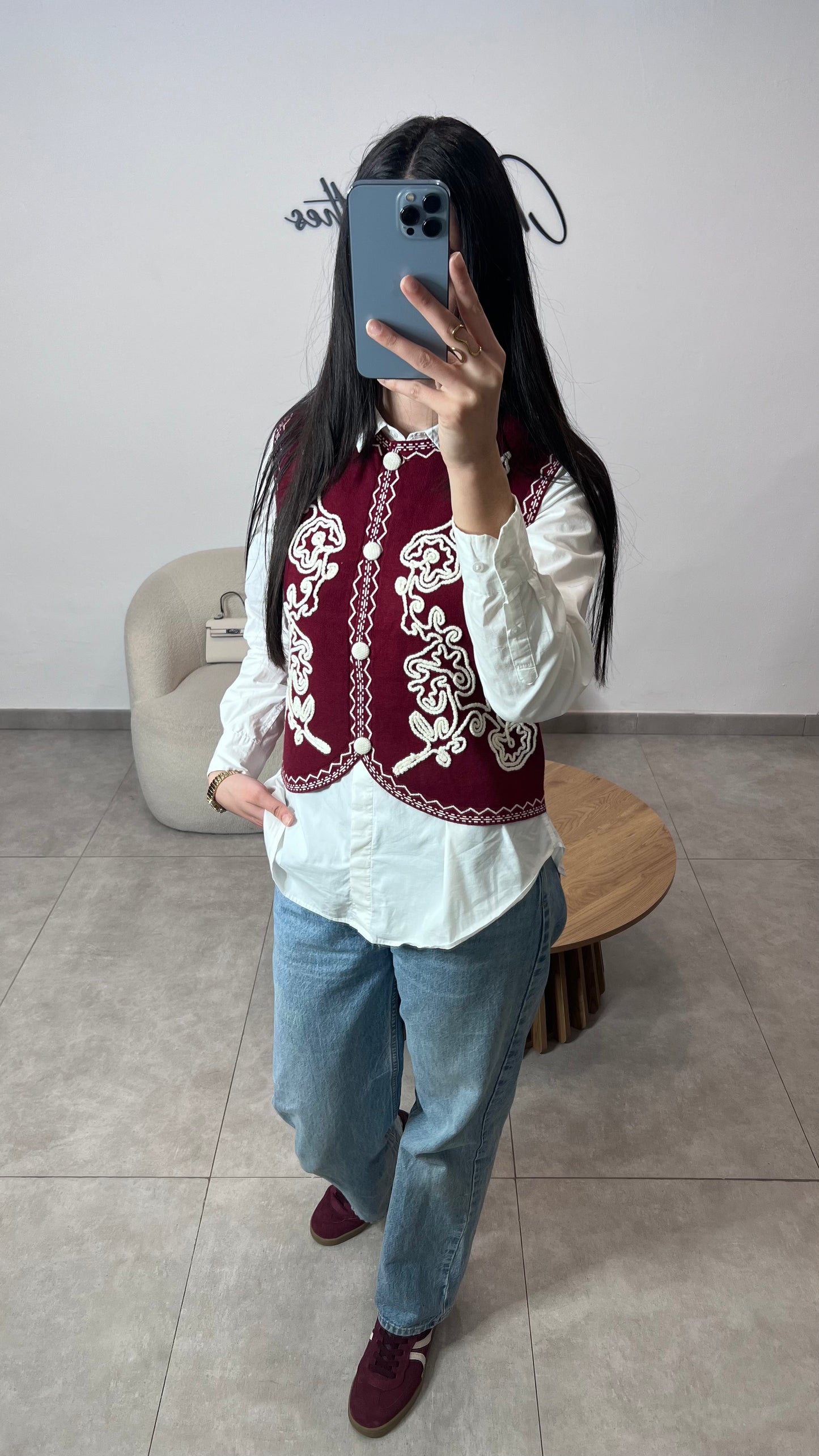 Gilet sans manches bordeaux