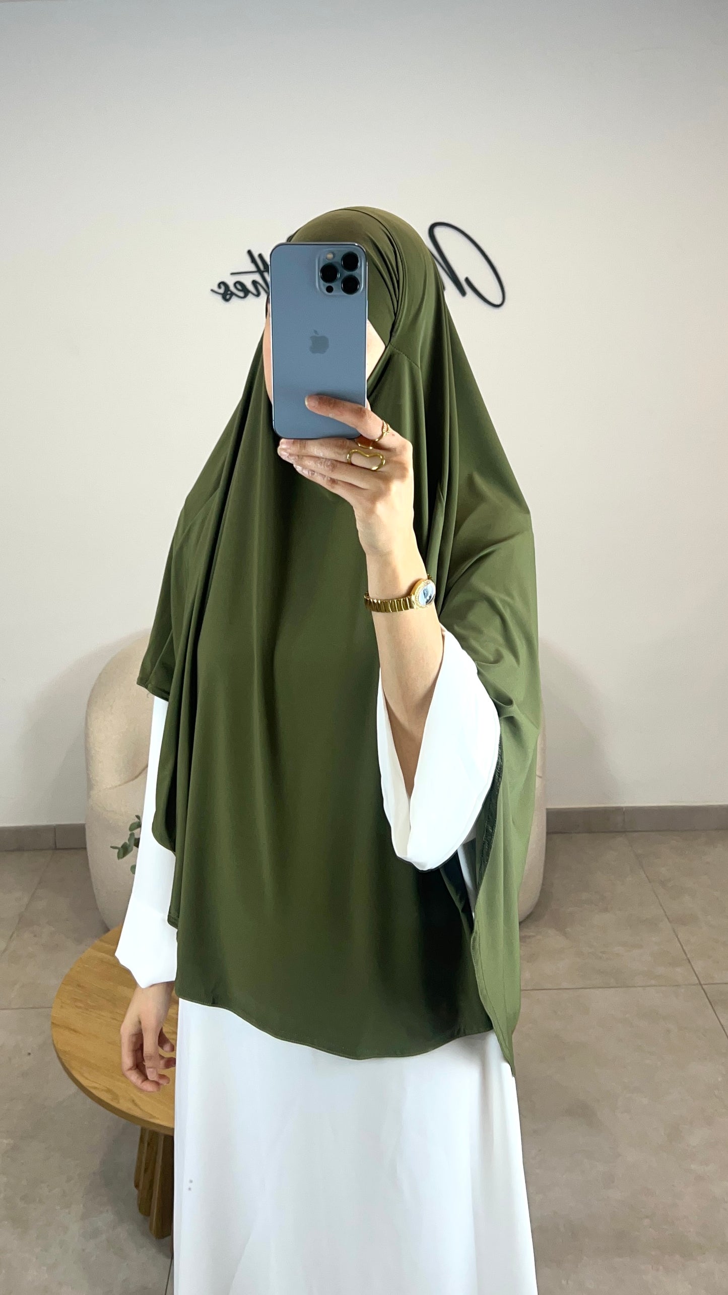 khimar jersey premium vert kaki