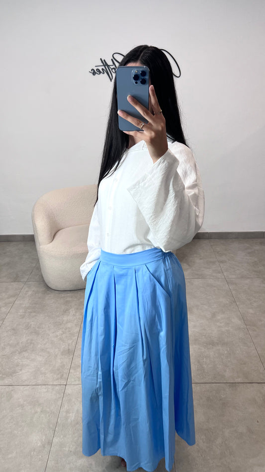Blue flared skirt