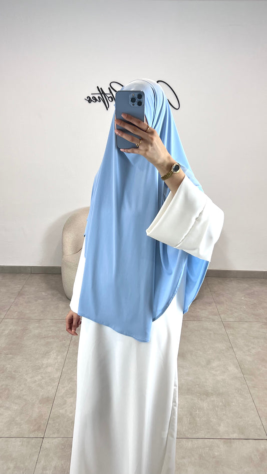 khimar jersey premium bleu clair