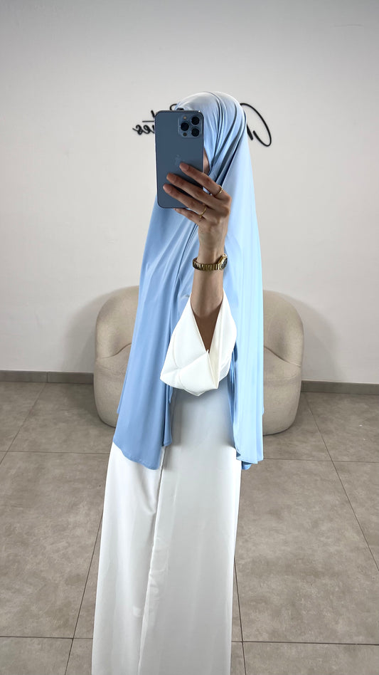 khimar jersey premium bleu clair