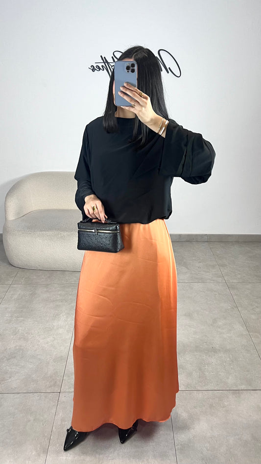 White satin skirt