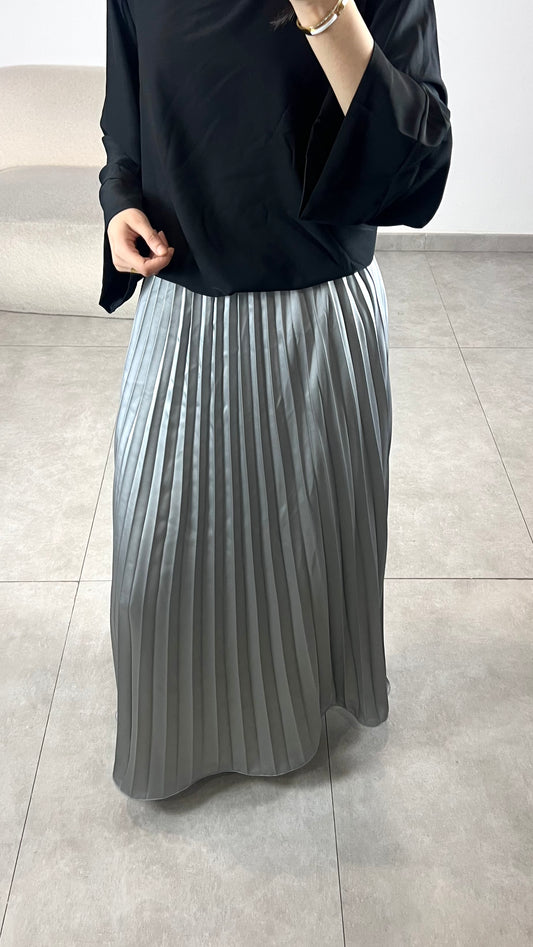 Black satin skirt