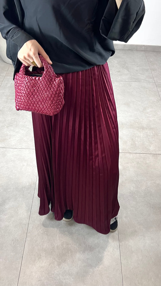 Black satin skirt