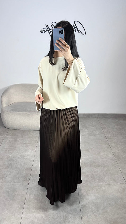 Black satin skirt