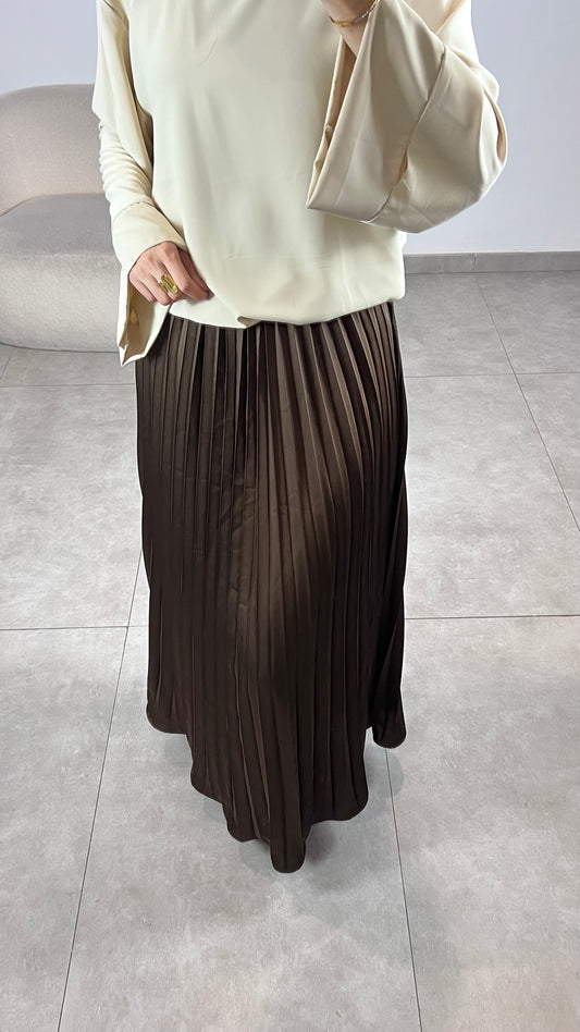 Black satin skirt
