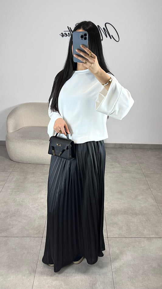 Black satin skirt