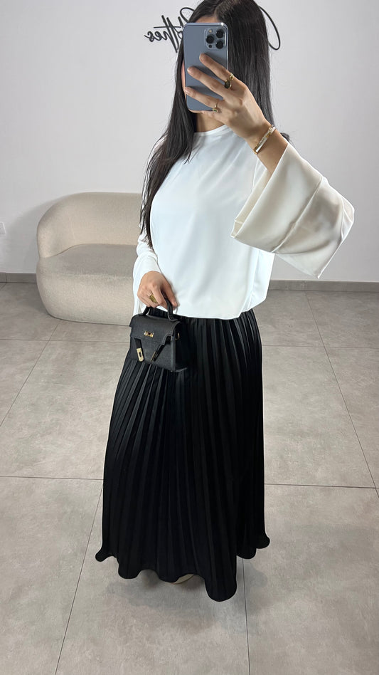 Black satin skirt