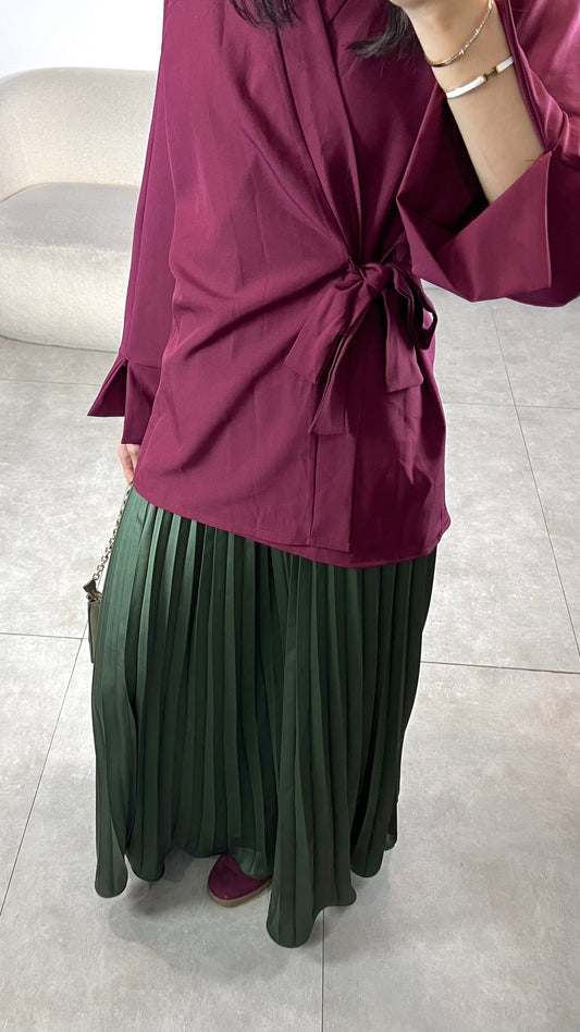 Black satin skirt