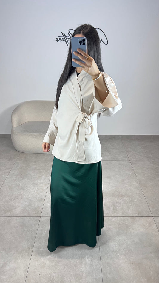 White satin skirt