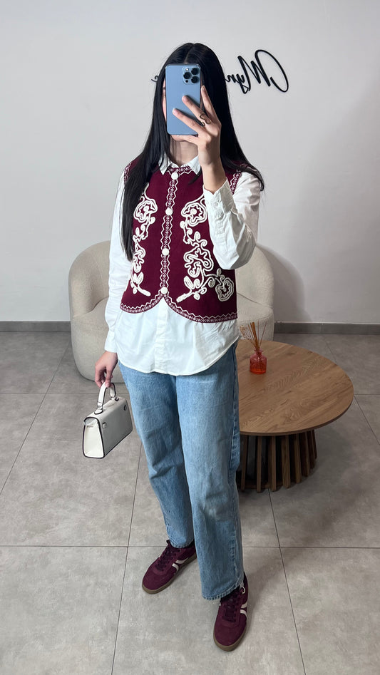 Gilet sans manches bordeaux